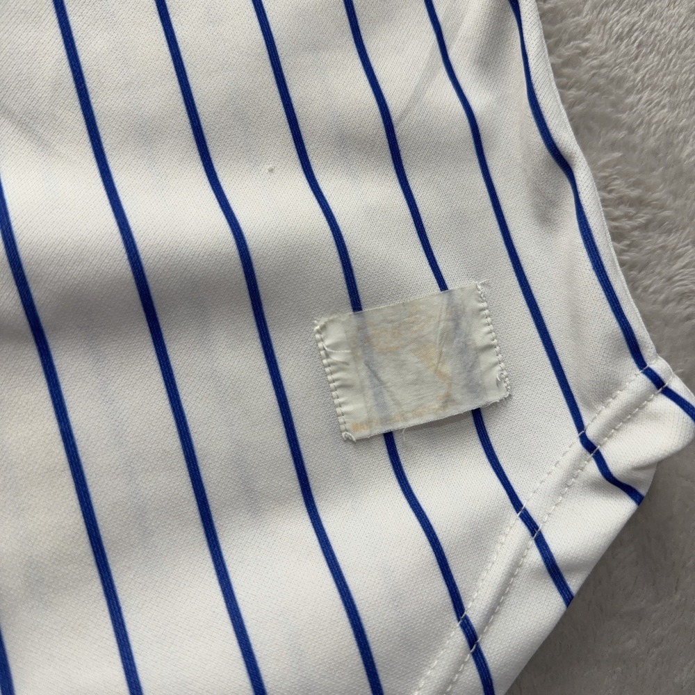 Vintage Rawlings Chicago Cubs Pinstripe Jersey Large MLB Baseball USA Made 90s - Picture 5 of 12